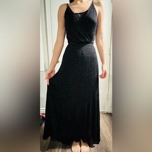 Zara Shimmering Black Maxi Dress